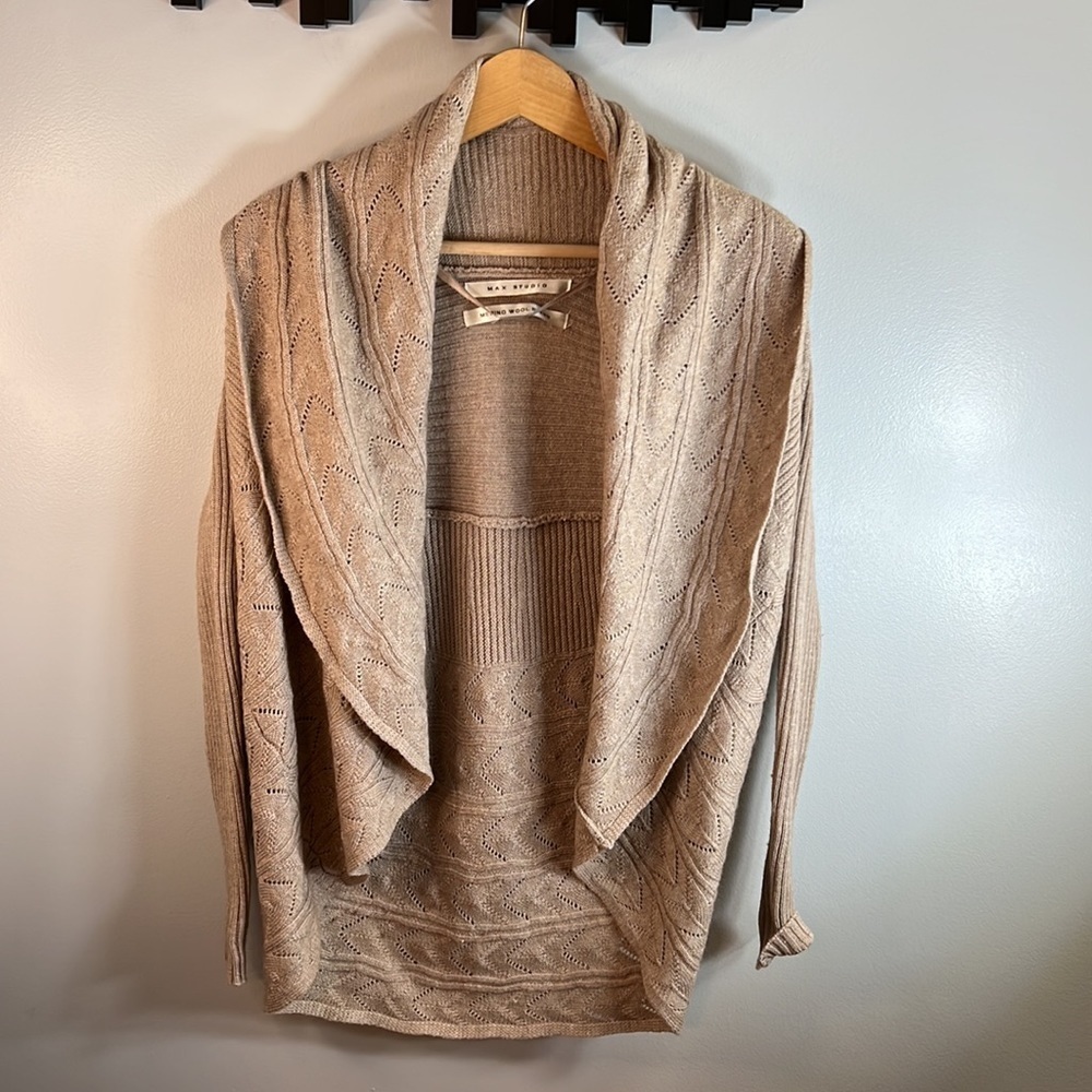 MAX Studio Merino Wool Cocoon Cardigan Size Small